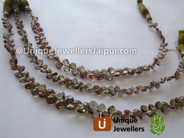 Green Andulosite Faceted Cushion Beads